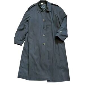 Vtg United Airlines Brookhurst Navy Trench Coat Zip Lined Men 42 Long Jacket